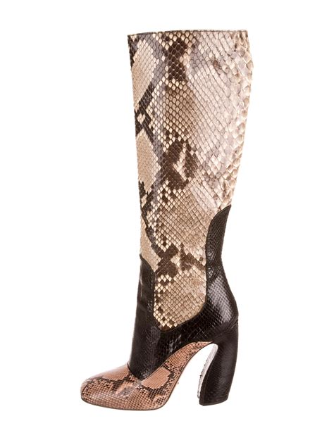 prada heel booties|prada snakeskin boots.